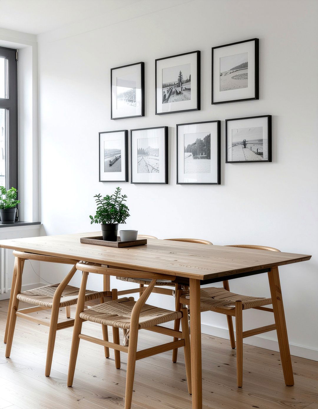 Monochrome Art On Picture Rail - 30 dining room picture rail ideas