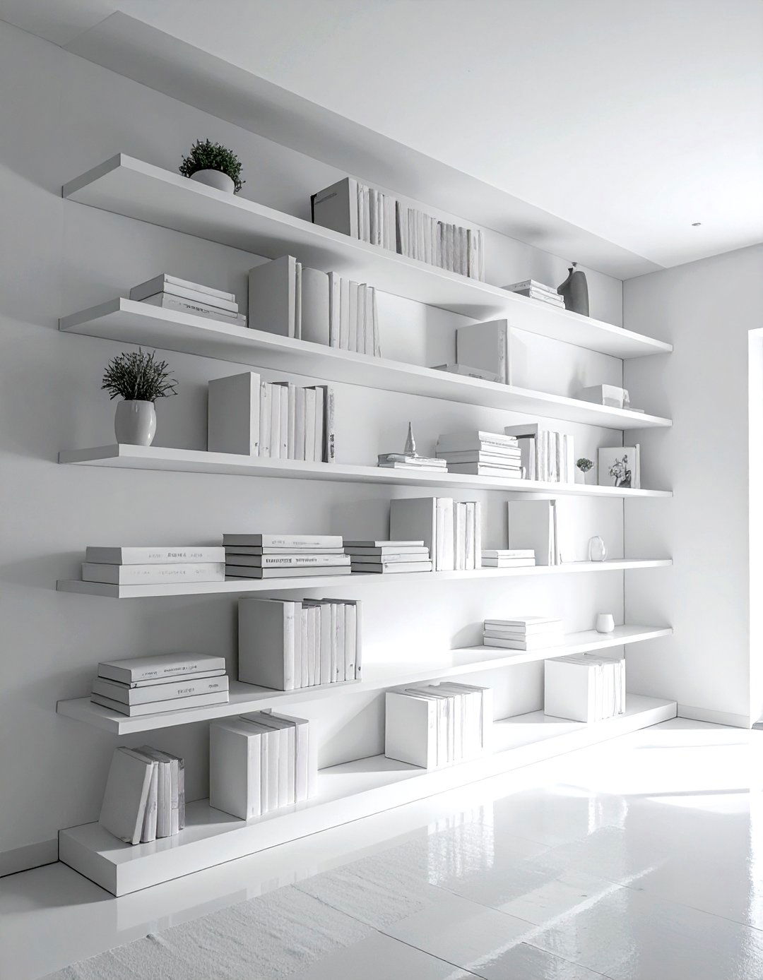 Monochrome Bookshelf - 30 bookshelf decor ideas