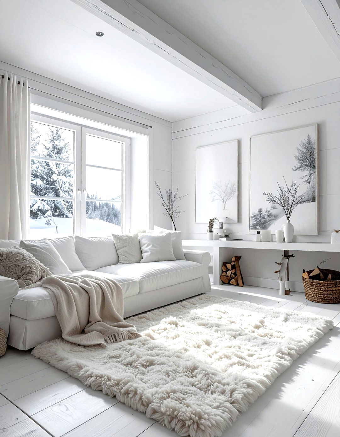 Monochrome Chalet Interior Look - 30 ski chalet living room ideas