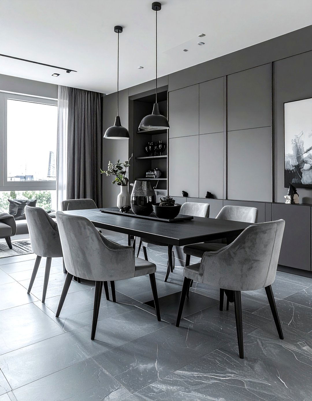 Monochrome Dining Room - 30 beautiful dining room ideas