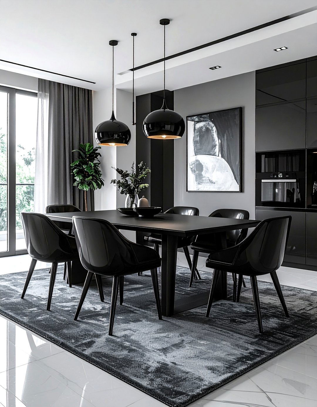 Monochrome Dining Room - 30 refreshed dining room ideas