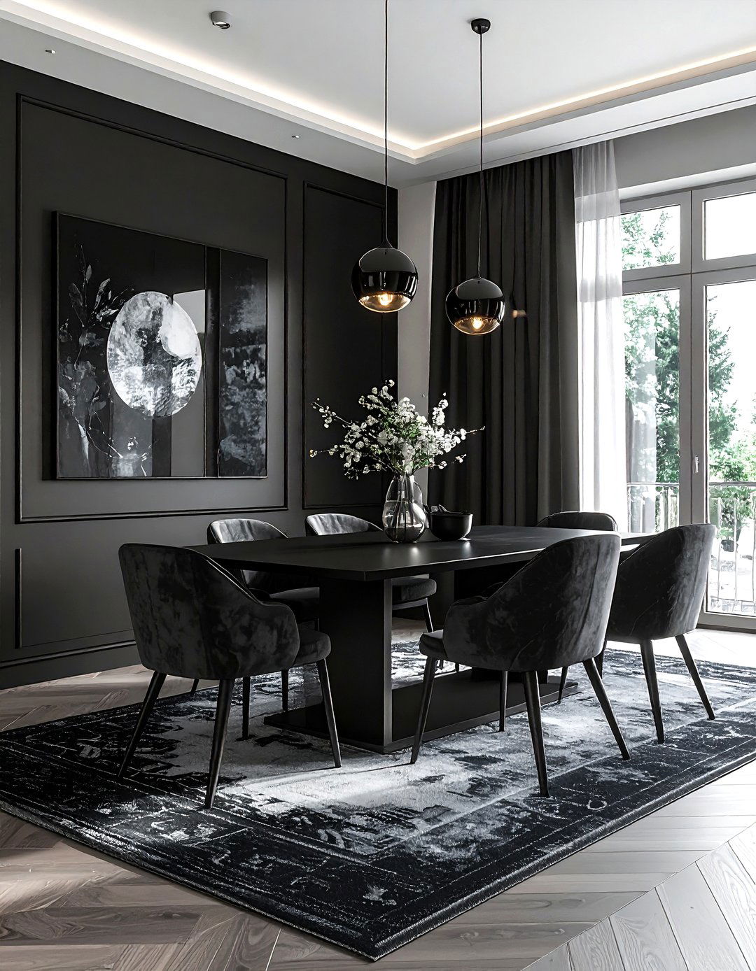 Monochrome Dining Room - 30 reinvented dining room ideas