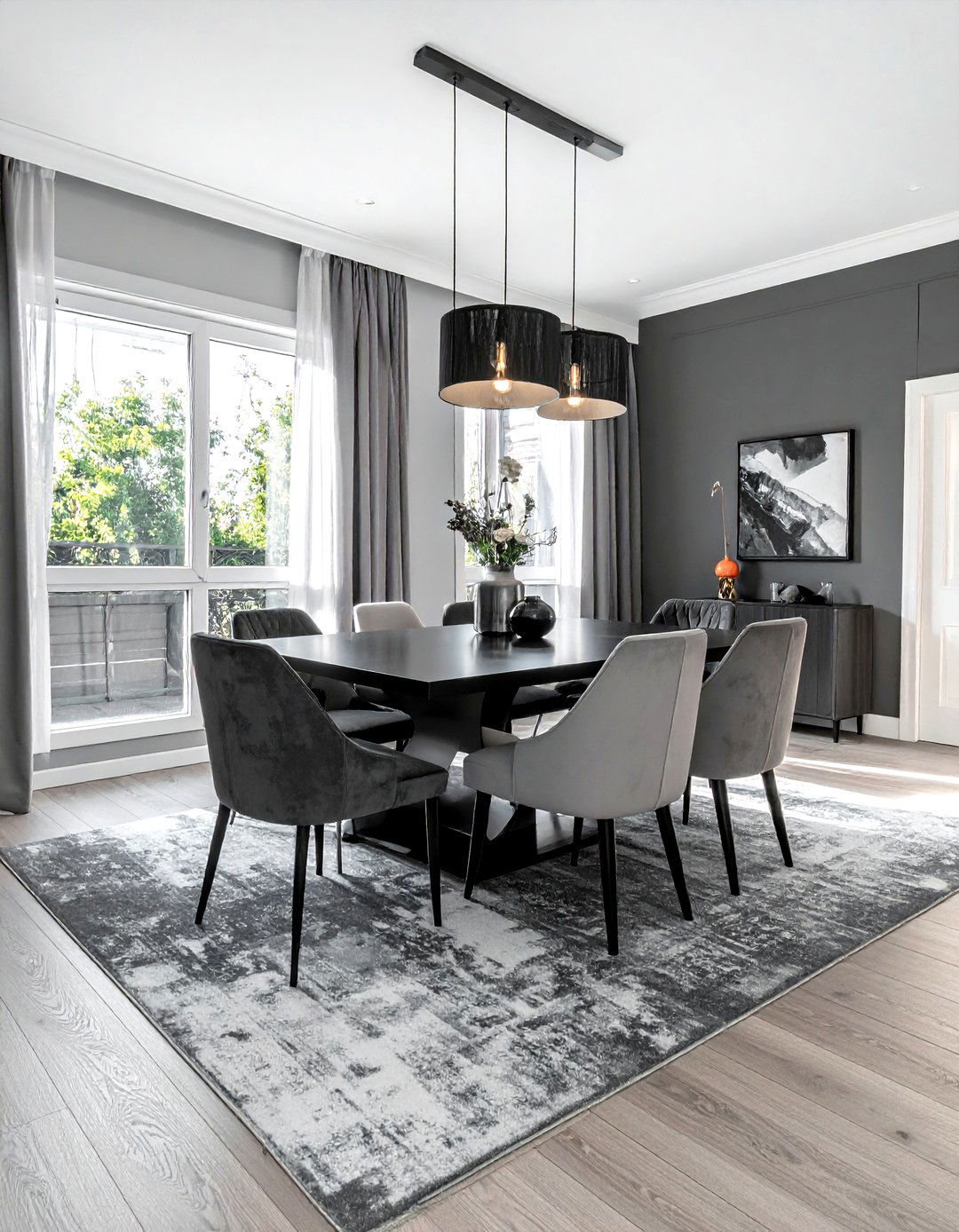 Monochrome Dining Room - 30 sophisticated dining room ideas
