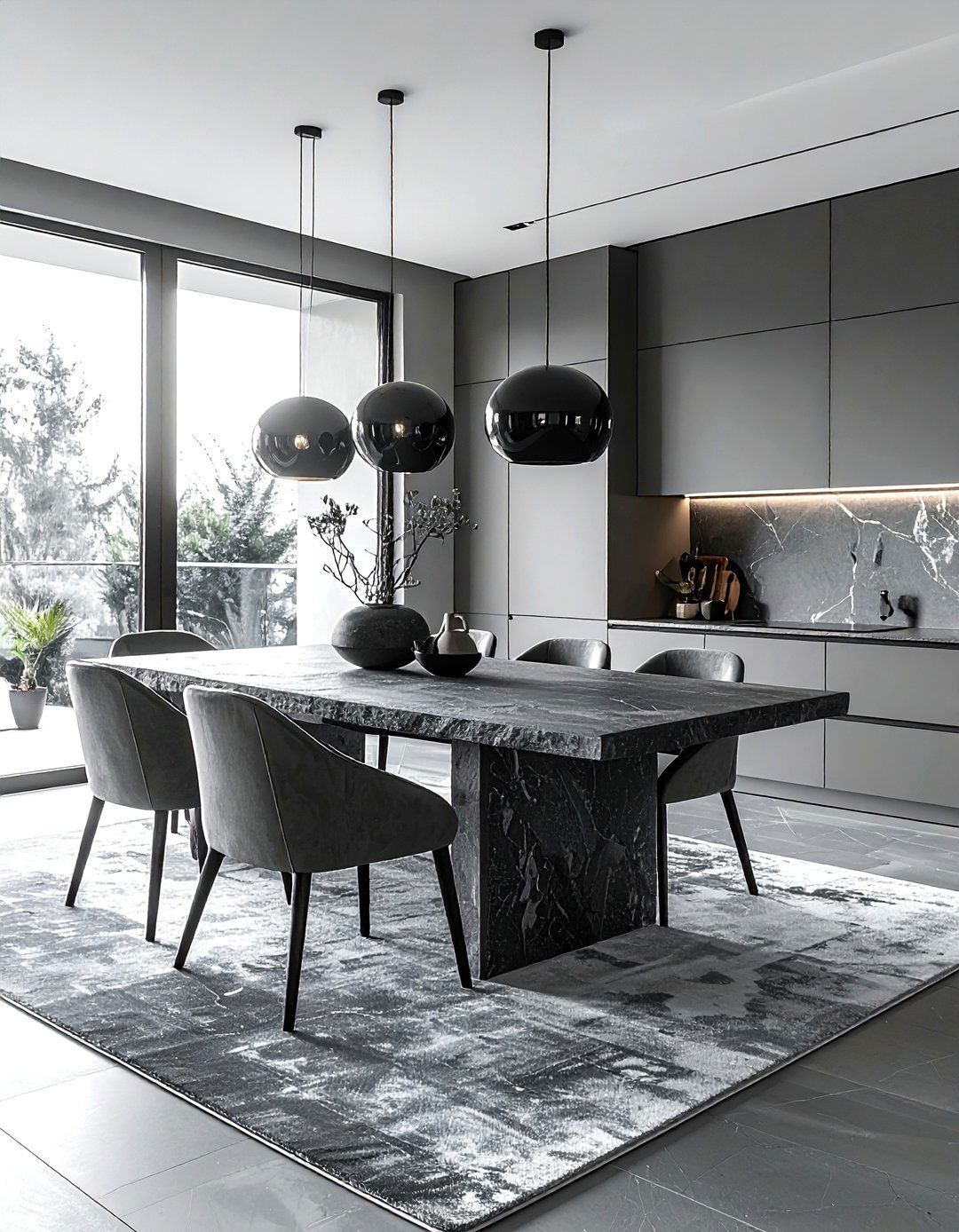 Monochrome Dining Room - 30 dining room formal entertaining ideas