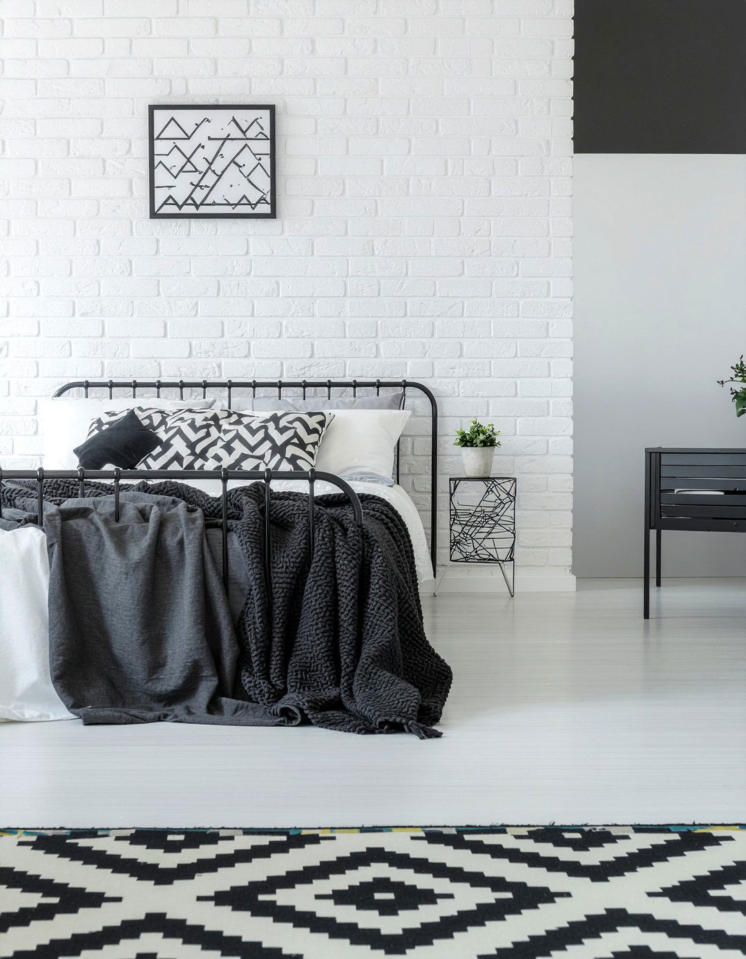 Monochrome Industrial - 30 industrial bedroom ideas