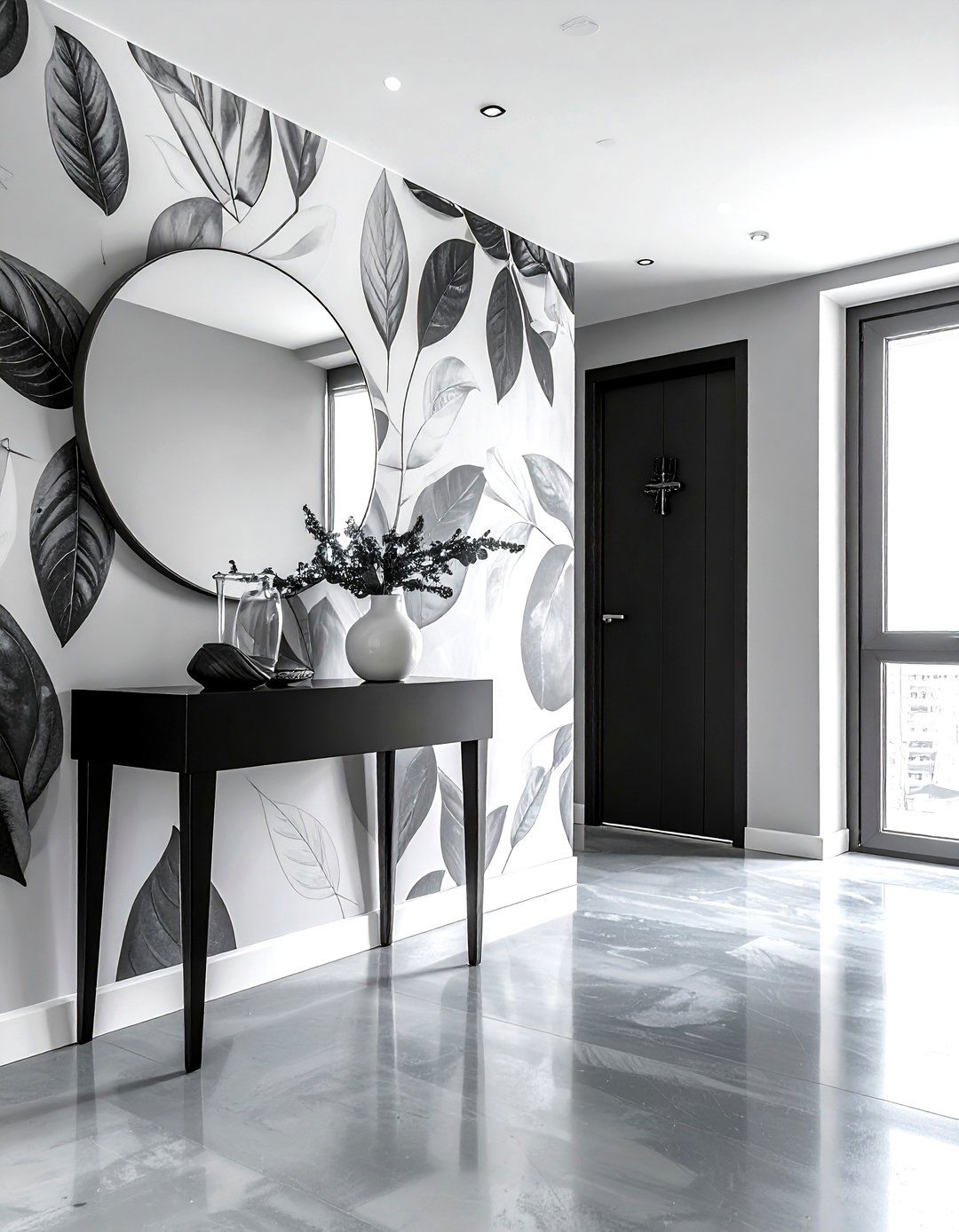 Monochrome Leaf Print - 30 botanical wallpaper ideas