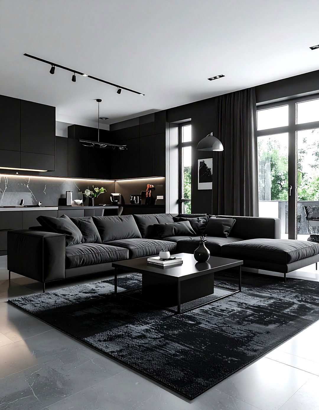 Monochrome Living Room - 30 black living room ideas