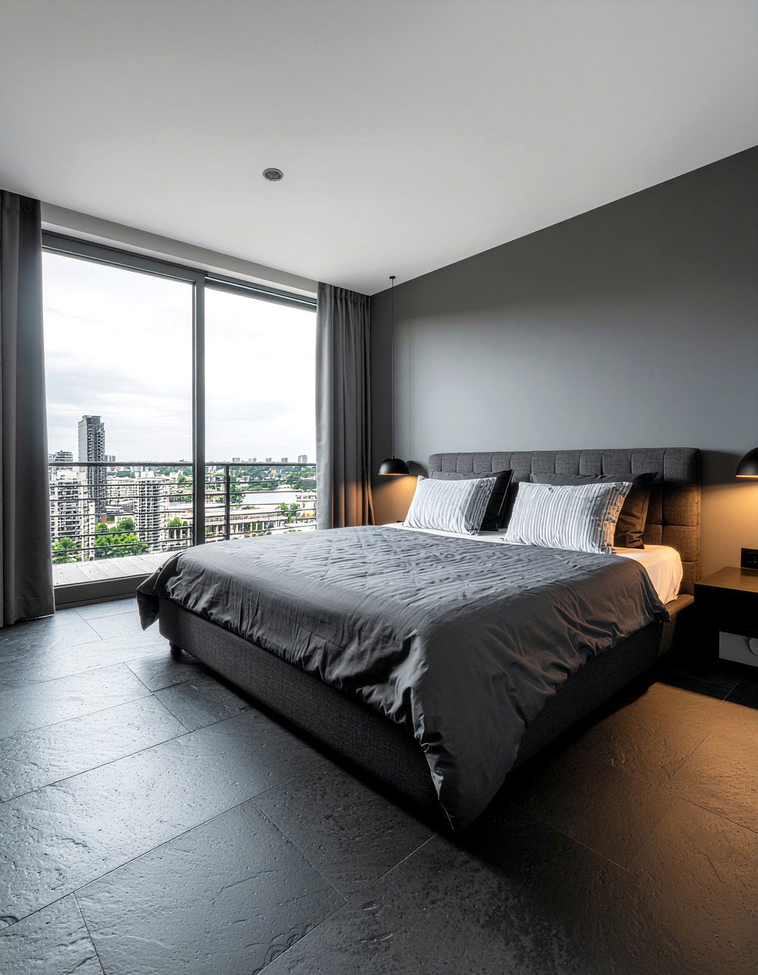 Monochrome Open Layout Bedroom - 30 open plan bedroom ideas