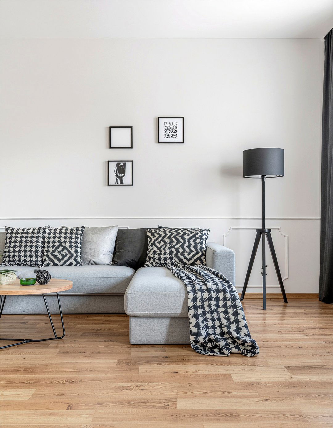 Monochrome Square Grid Wall - 30 living room geometric wall designs