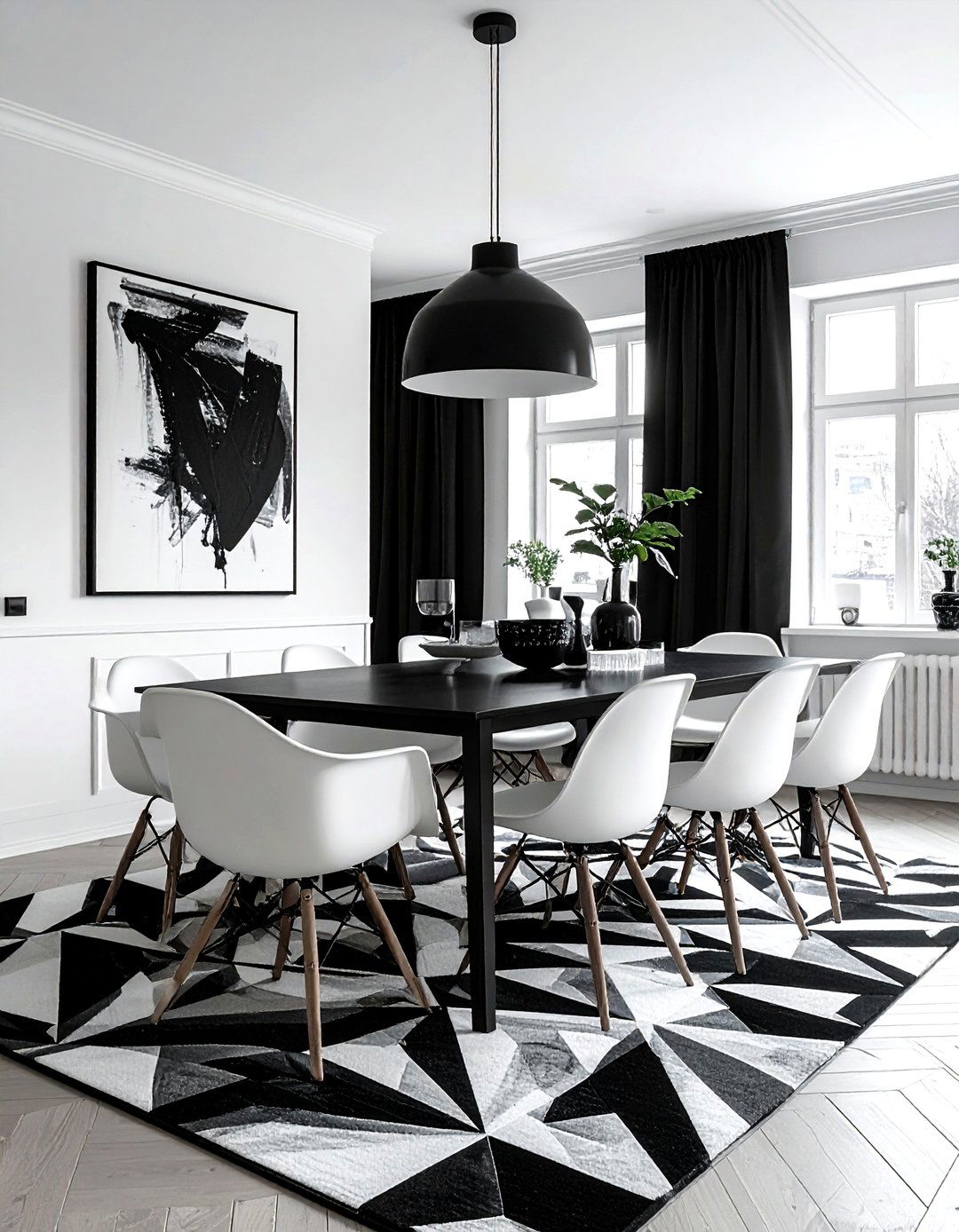 Monochrome Swedish Dining Room - 30 Swedish dining room ideas