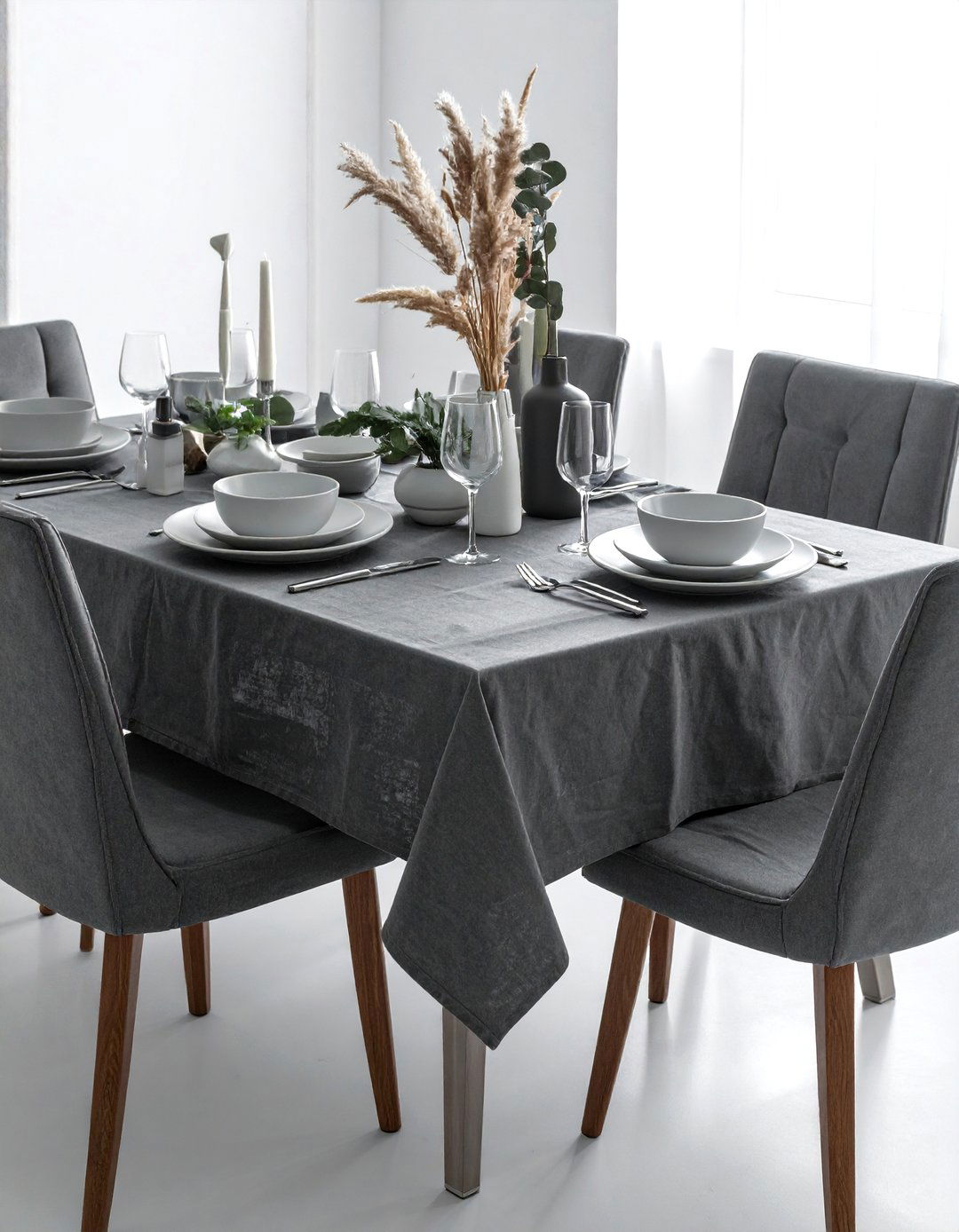 Monochrome Table Setting - 30 casual table setting dining ideas