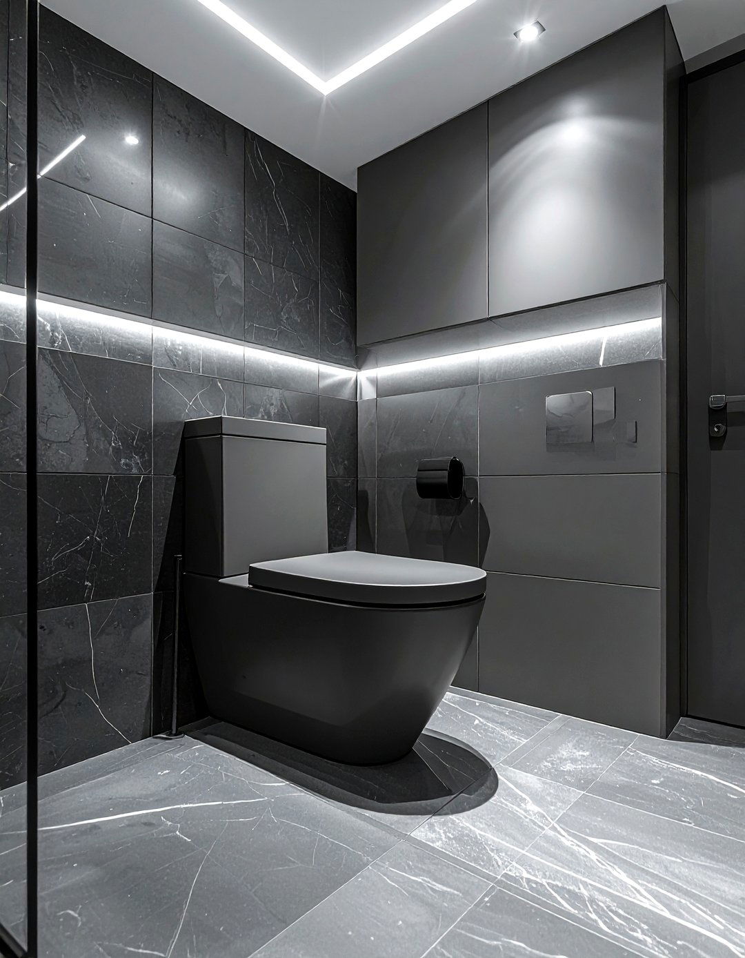 Monochrome bathroom color scheme - 30 water closet ideas