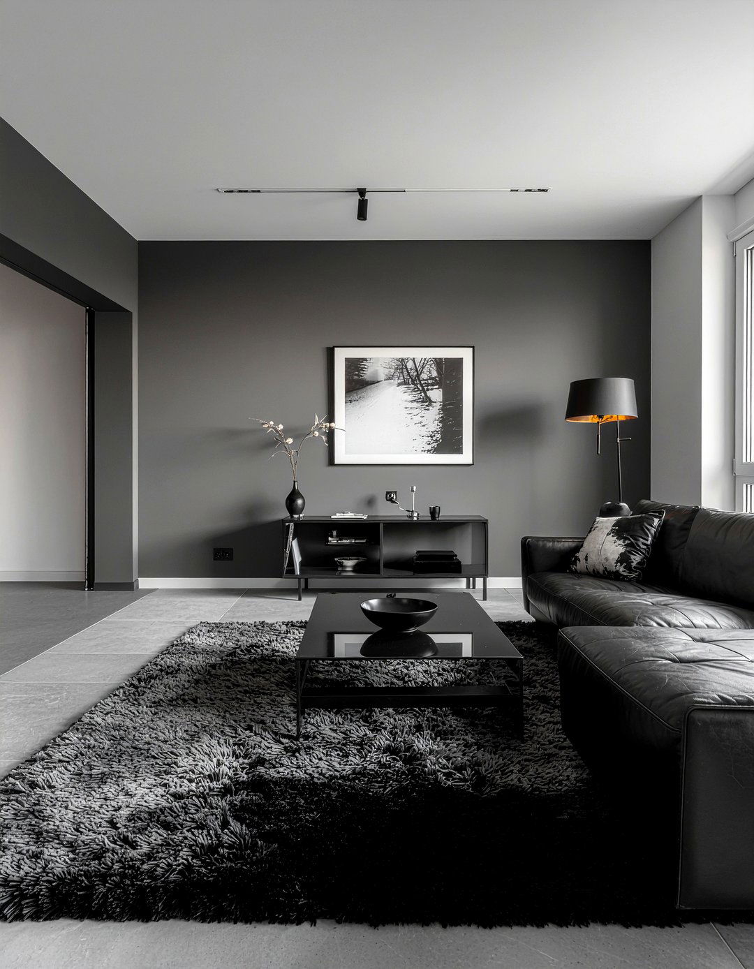 Monochrome black room - 30 moody living room ideas