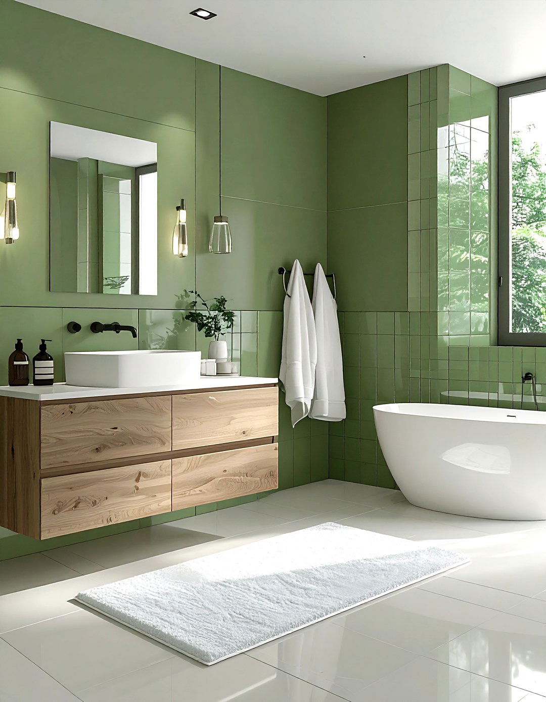 Monochrome color scheme - 30 tiny bathroom ideas