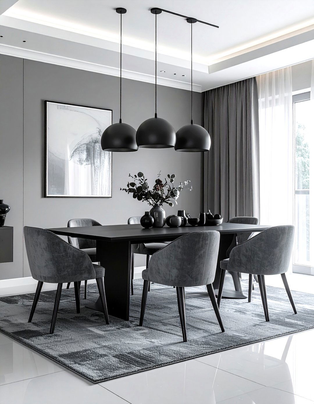 Monochrome dining room - 30 dining room room settings