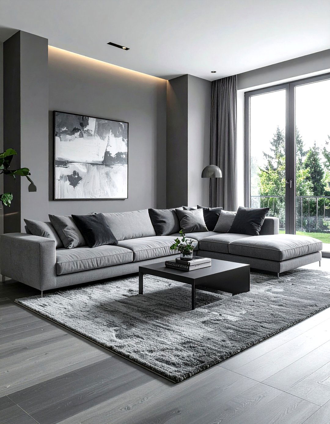 Monochrome grey living room - 30 contemporary grey living room ideas