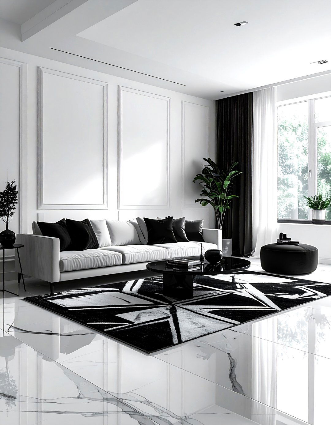 Monochrome living room - 30 show home living room ideas