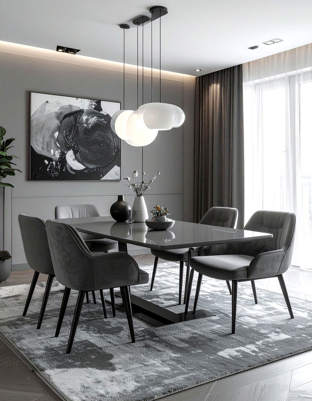 Monochrome modern dining room - 30 Chicago dining room ideas