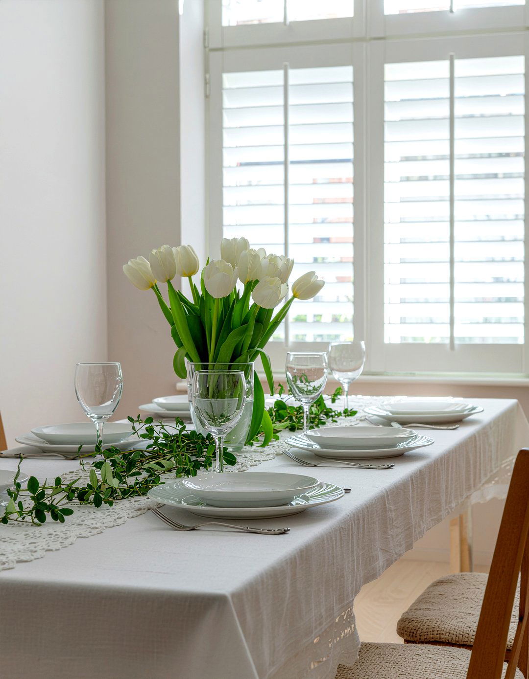 Monochrome passover dining room - 30 Passover seder dining room ideas