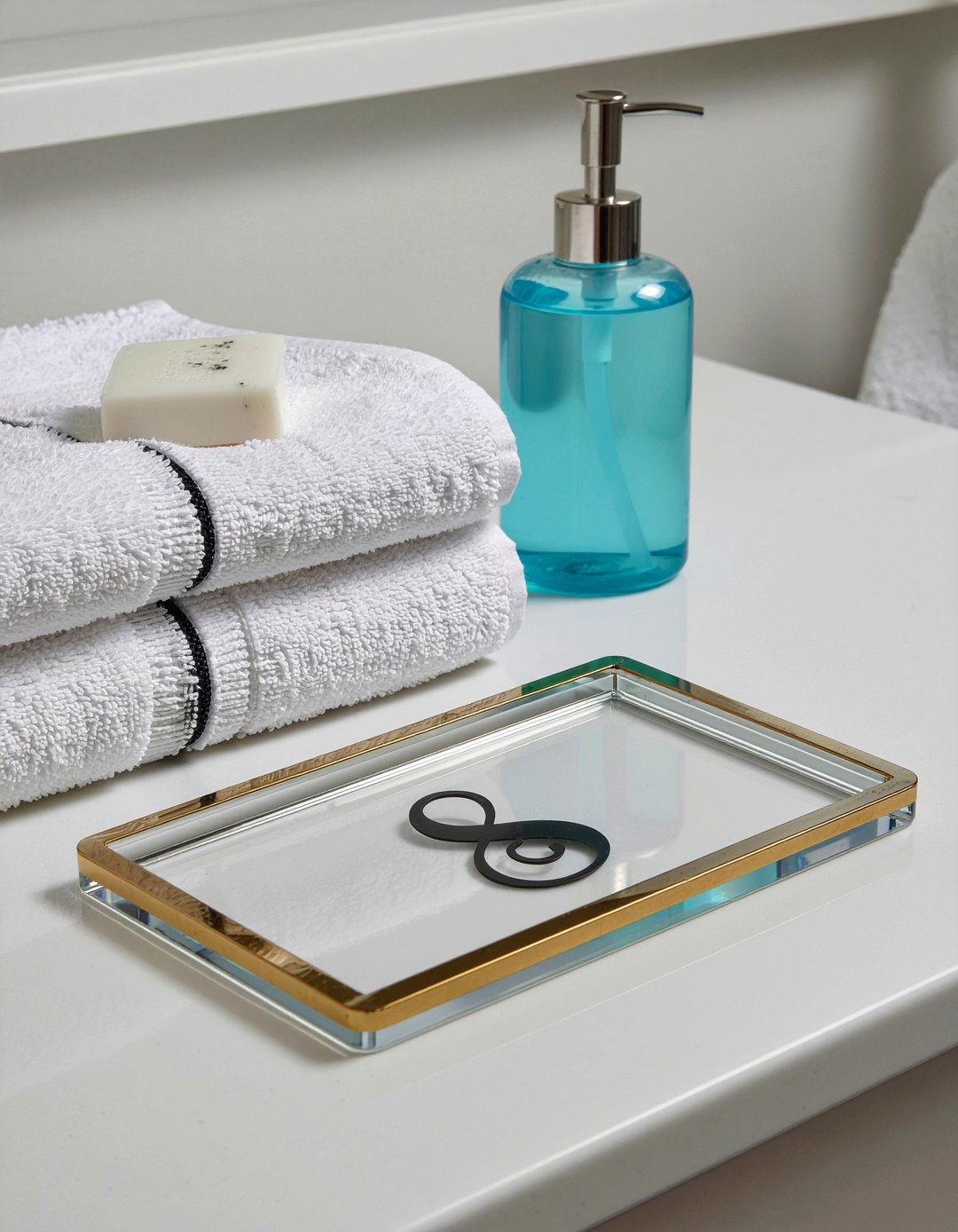 Monogrammed Acrylic Tray - 30 bathroom tray ideas