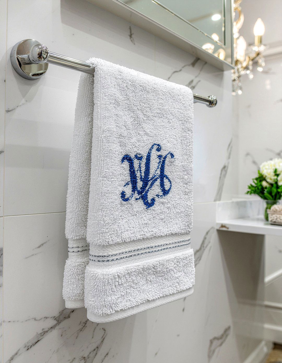 Monogrammed Towel Display - 30 bathroom towel folding ideas