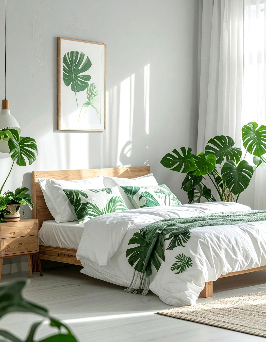 Monstera Bedroom - 30 monstera decor ideas