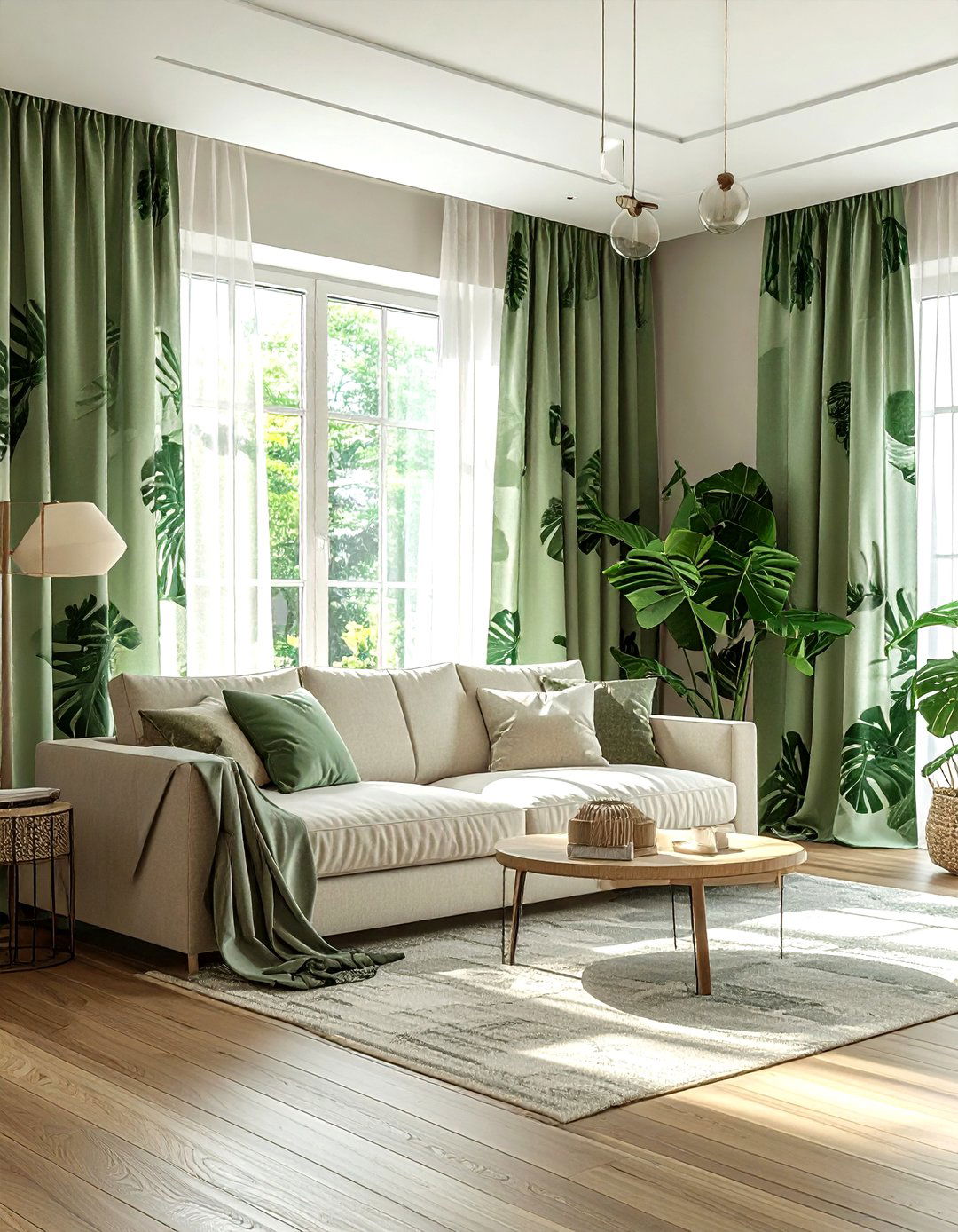 Monstera Curtains - 30 monstera decor ideas