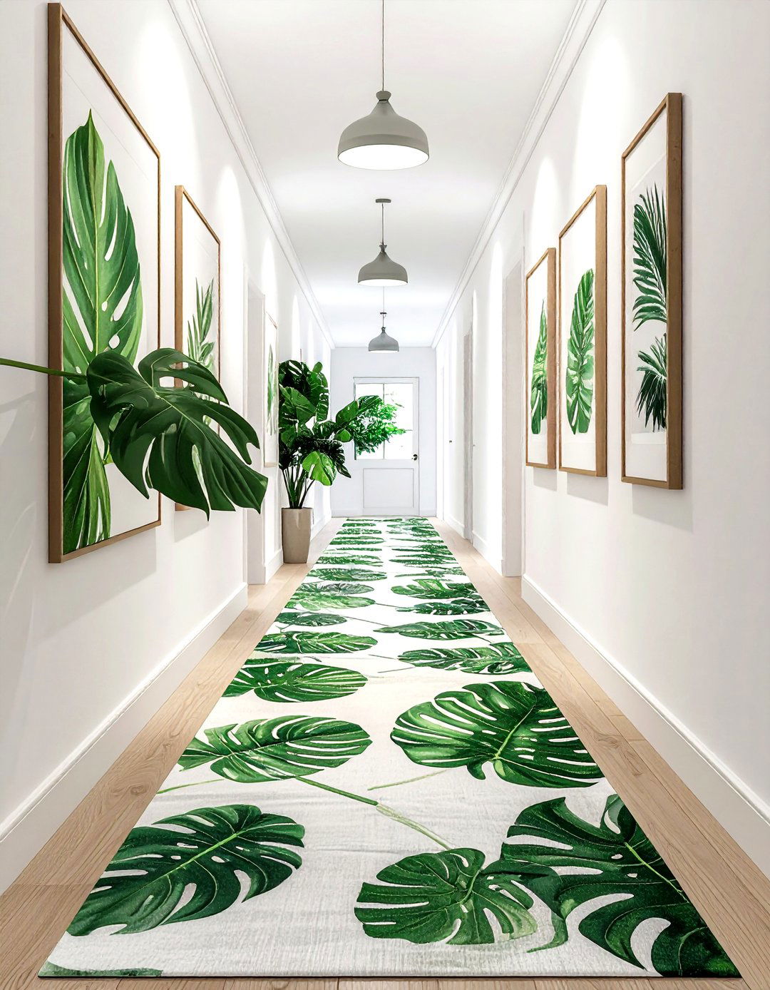 Monstera Hallway - 30 monstera decor ideas