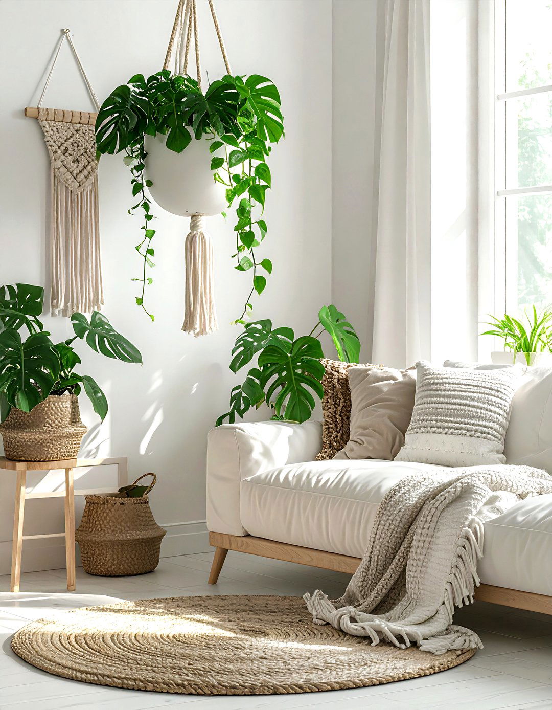 Monstera Hanging Planter - 30 monstera decor ideas