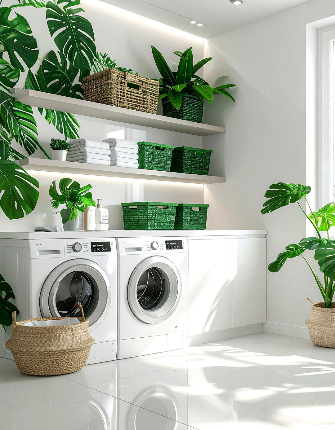 Monstera Laundry Room - 30 monstera decor ideas