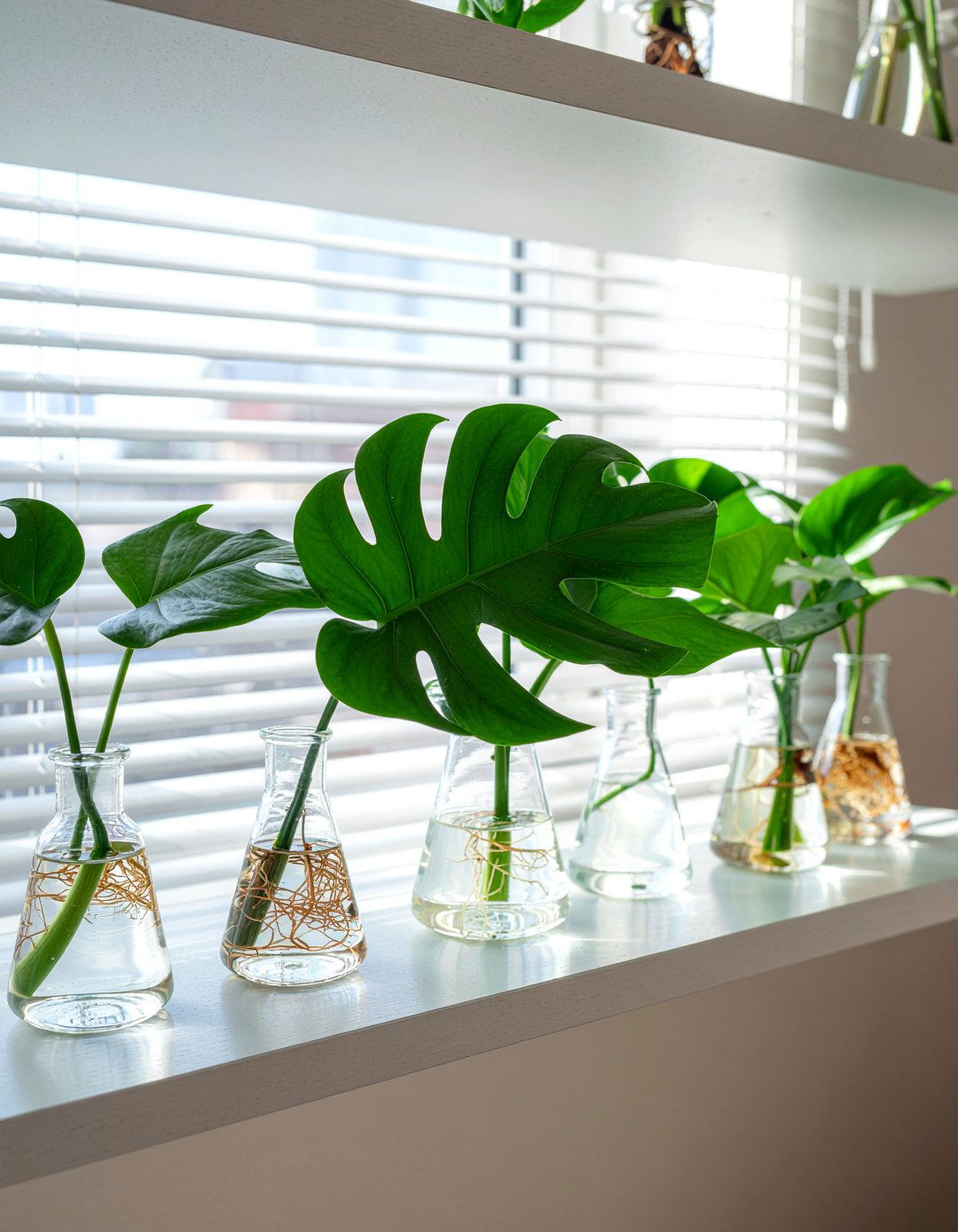 Monstera Leaf Propagation Station - 30 living room monstera ideas