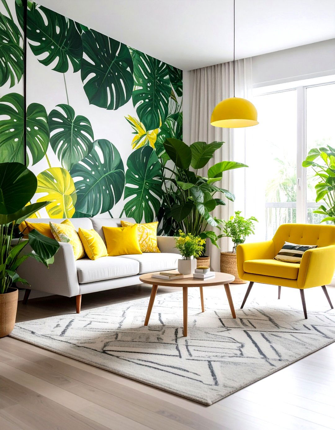Monstera Leaf Wallpaper - 30 living room botanical wallpapers