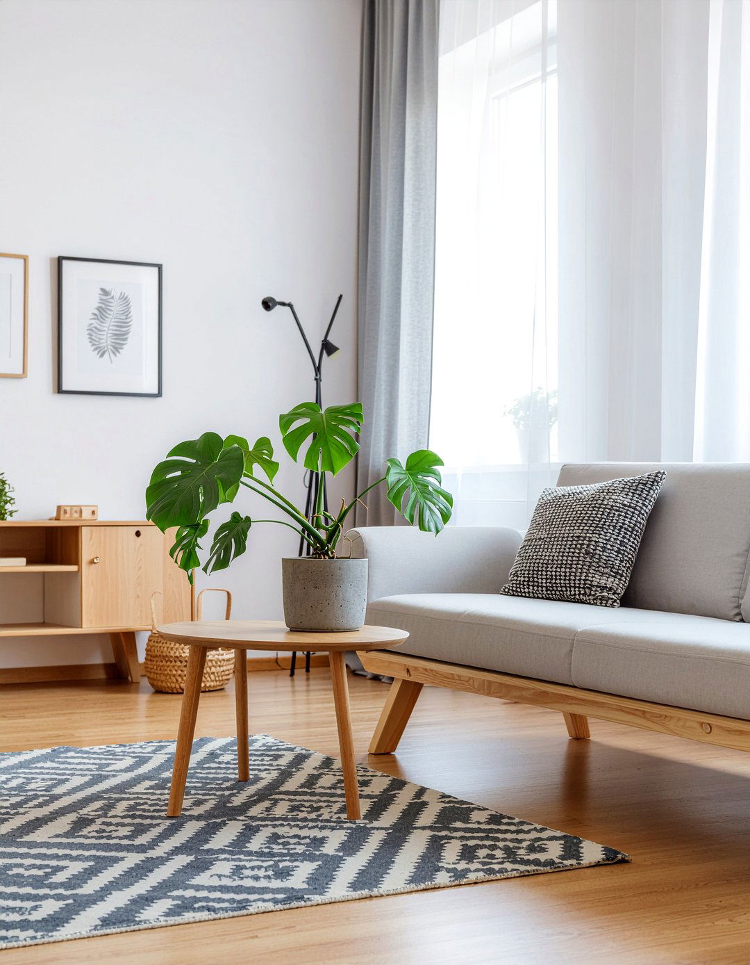 Monstera Plant Concrete Pot - 30 living room monstera ideas