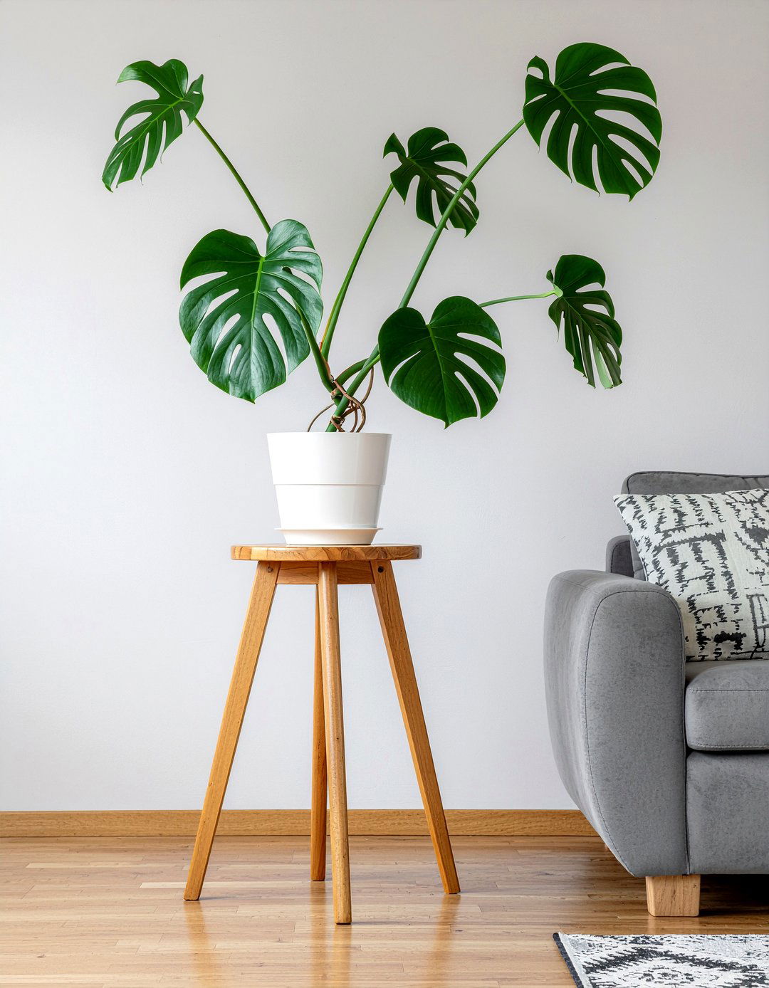 Monstera Plant On Modern Stand - 30 living room monstera ideas