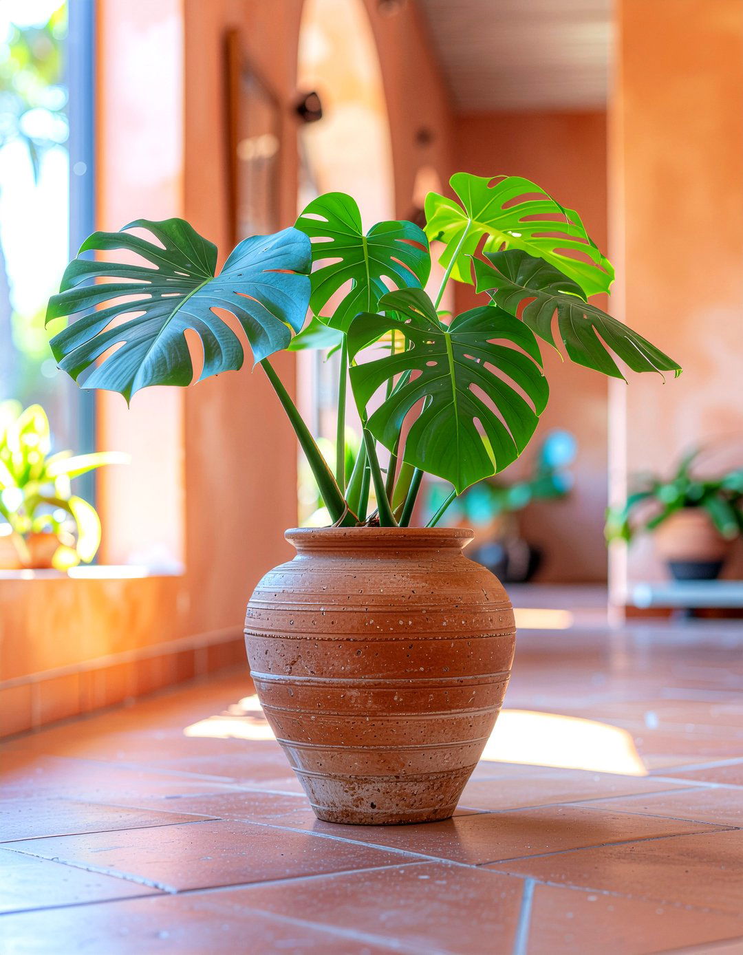 Monstera Plant Terra Cotta Pot - 30 living room monstera ideas