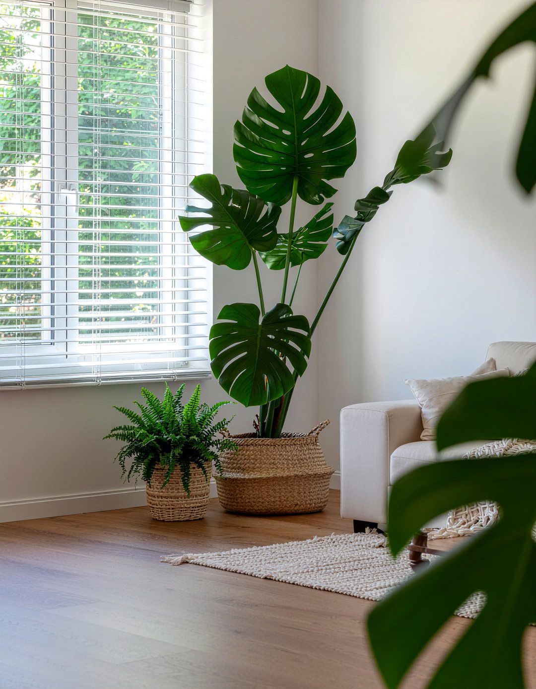 Monstera Plant Tropical Grouping - 30 living room monstera ideas