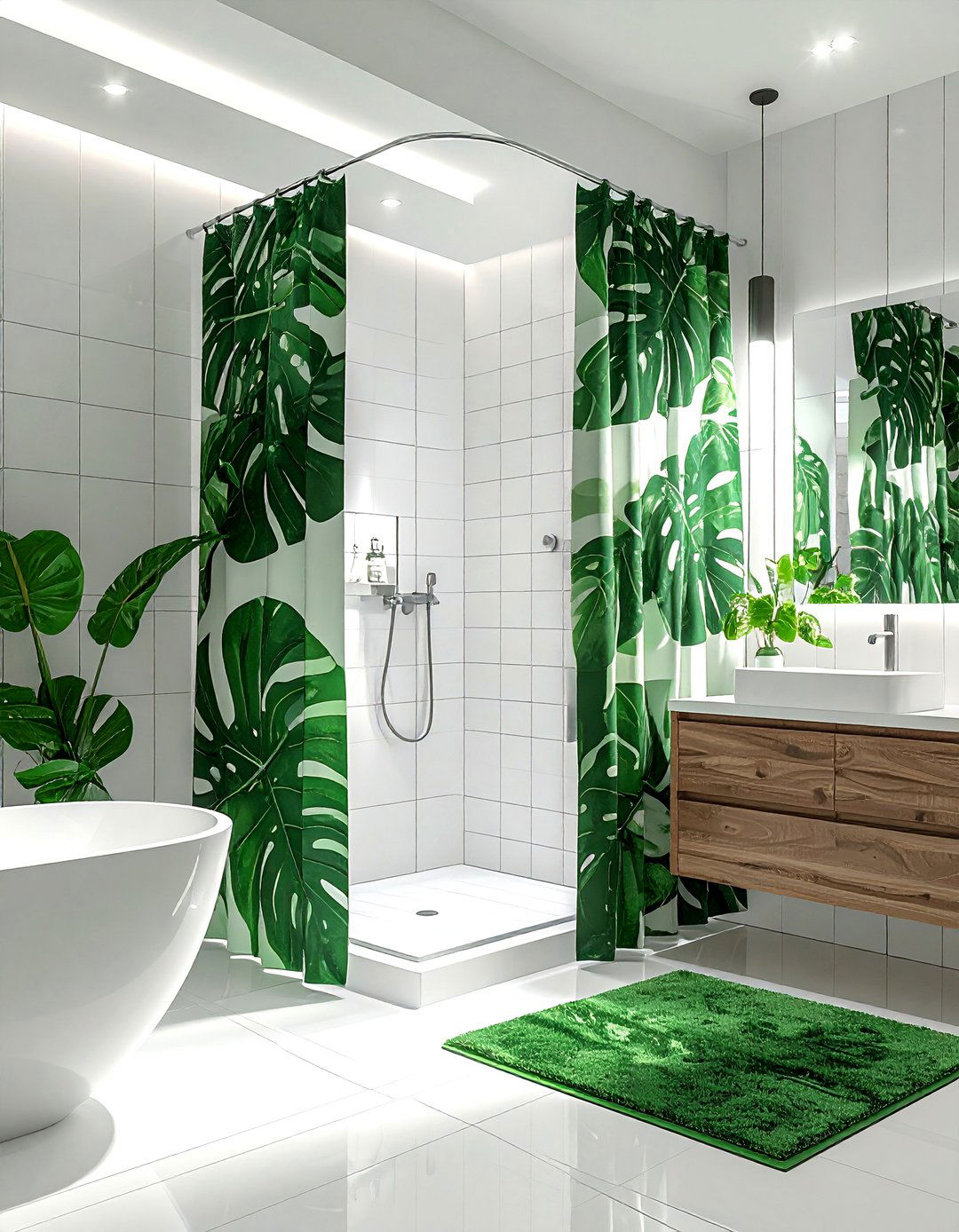Monstera Shower Curtain - 30 monstera decor ideas