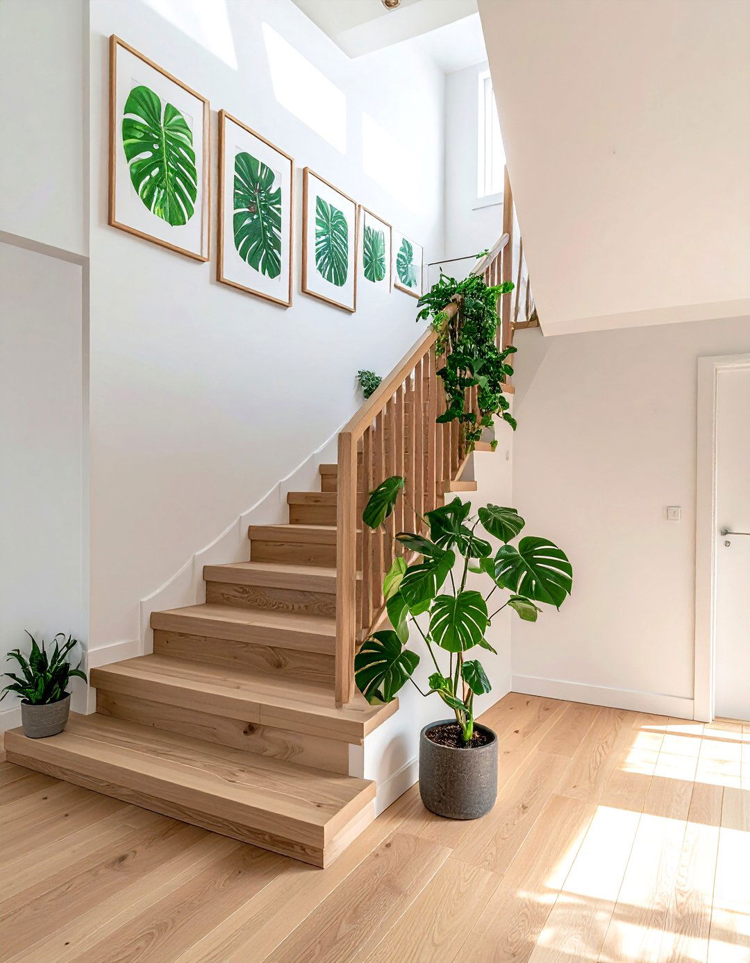 Monstera Staircase - 30 monstera decor ideas