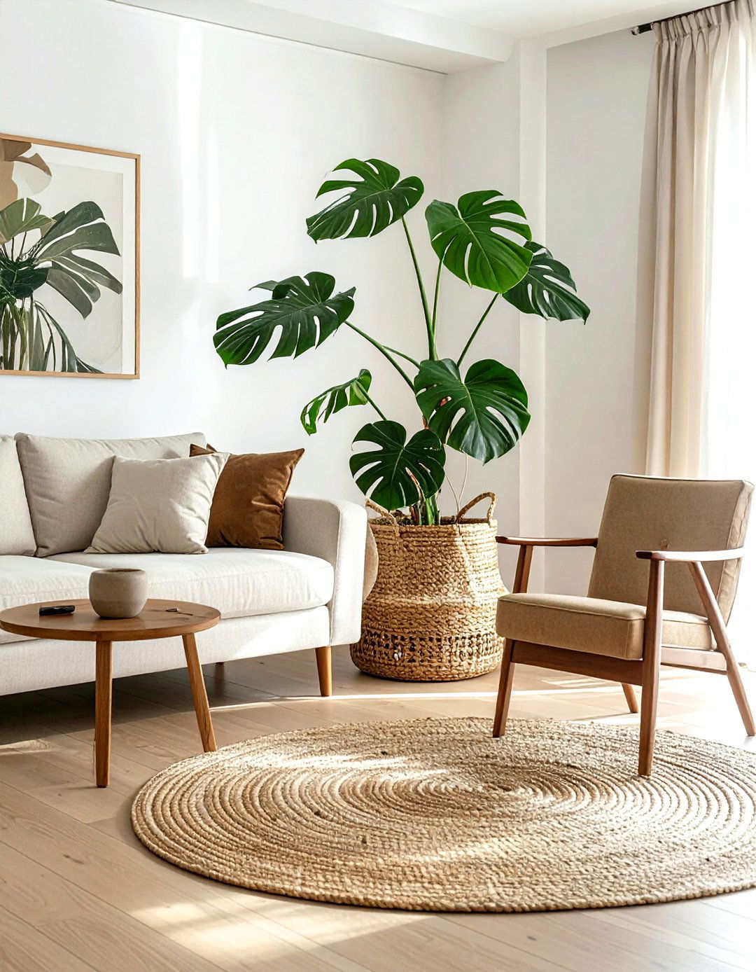 Monstera floor plant - 30 botanical decor ideas