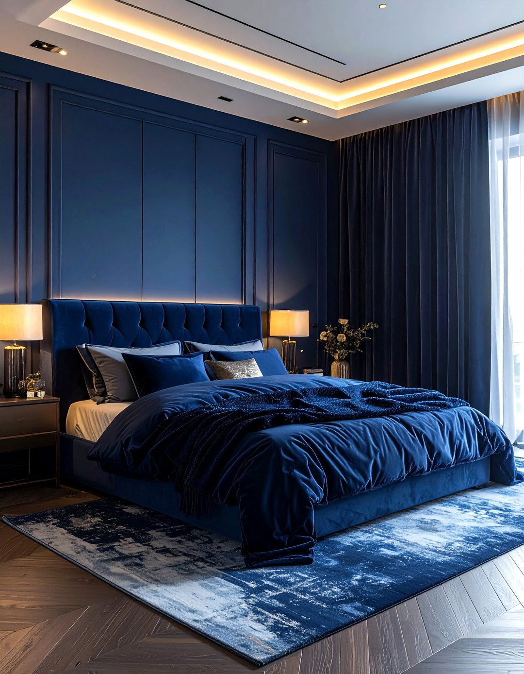 Moody Blue Bedroom - 30 contemporary blue bedroom ideas