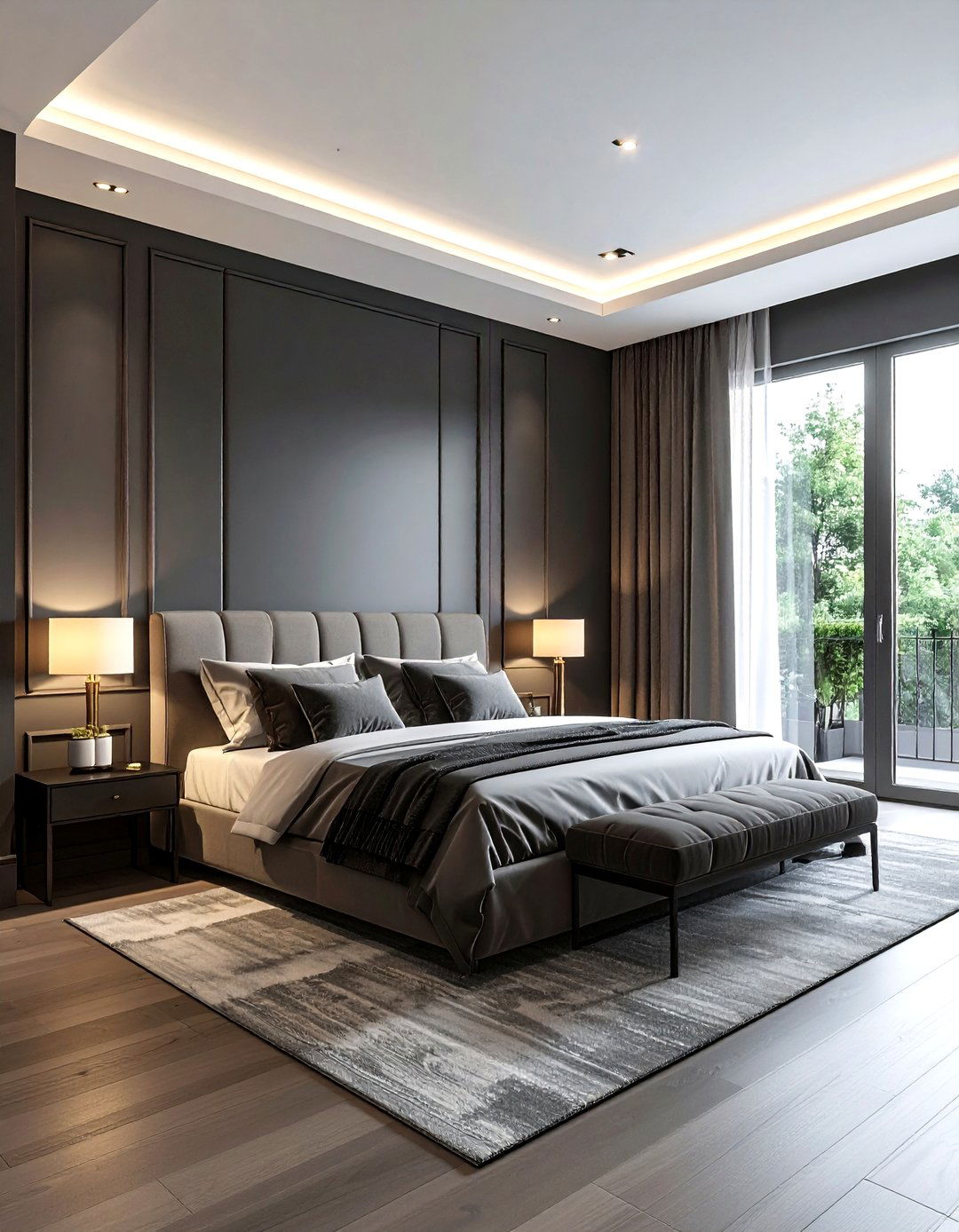 Moody Charcoal Bedroom - 30 bedroom soft settings