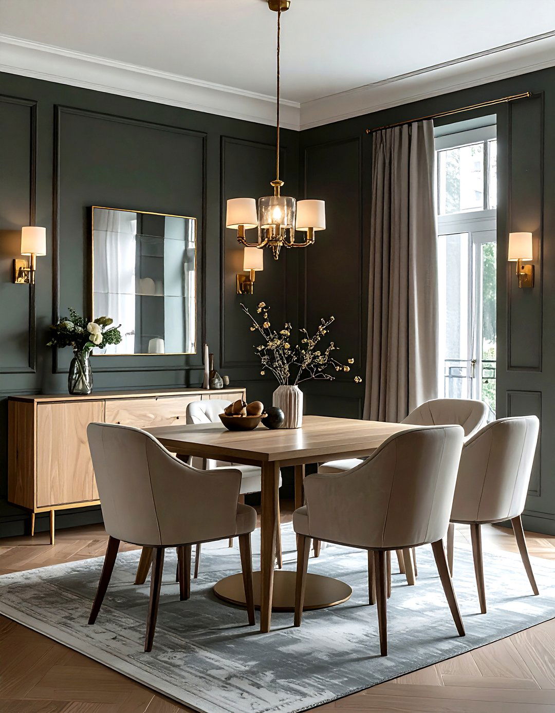 Moody Charcoal Dining Room - 30 surprising dining room ideas