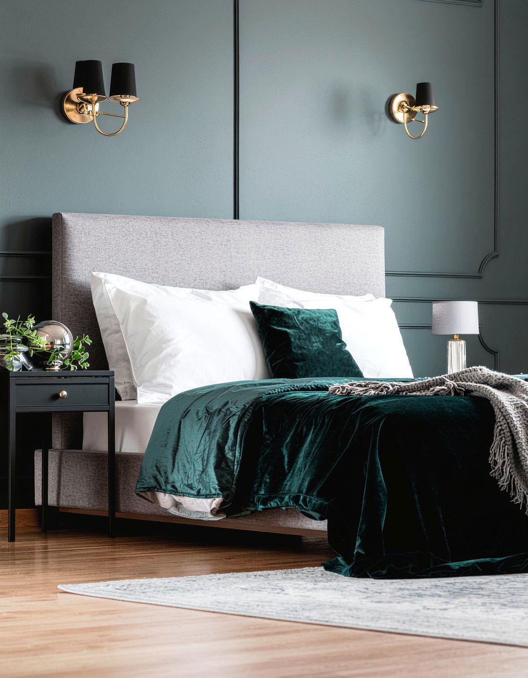 Moody Dark Teal Bedroom - 30 ocean themed bedroom ideas