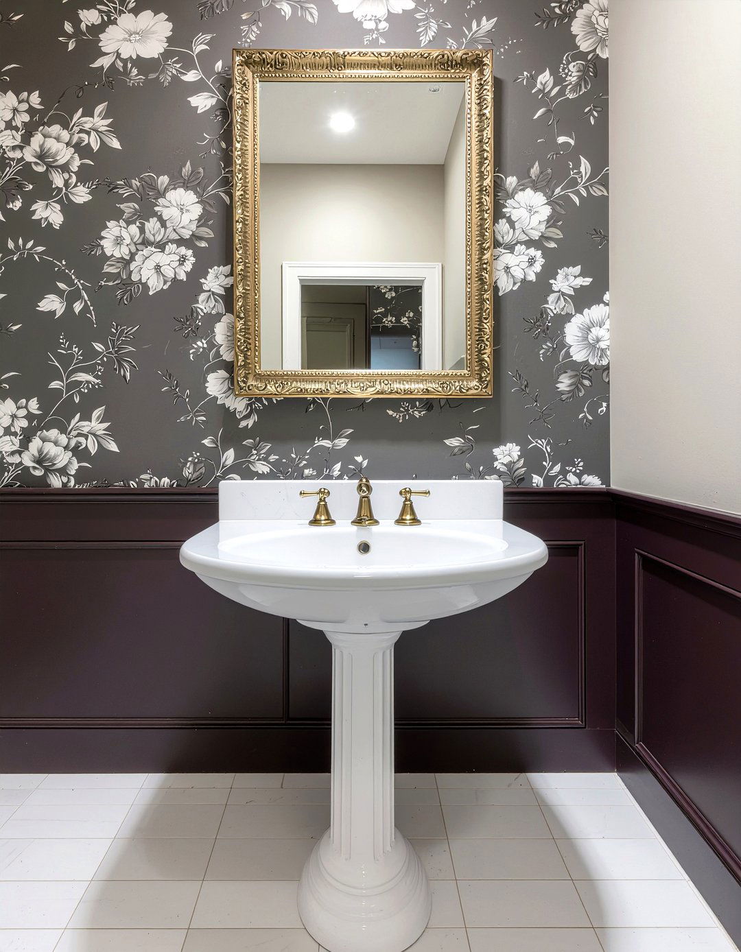 Moody Floral Wallpaper Bathroom - 30 moody bathroom ideas
