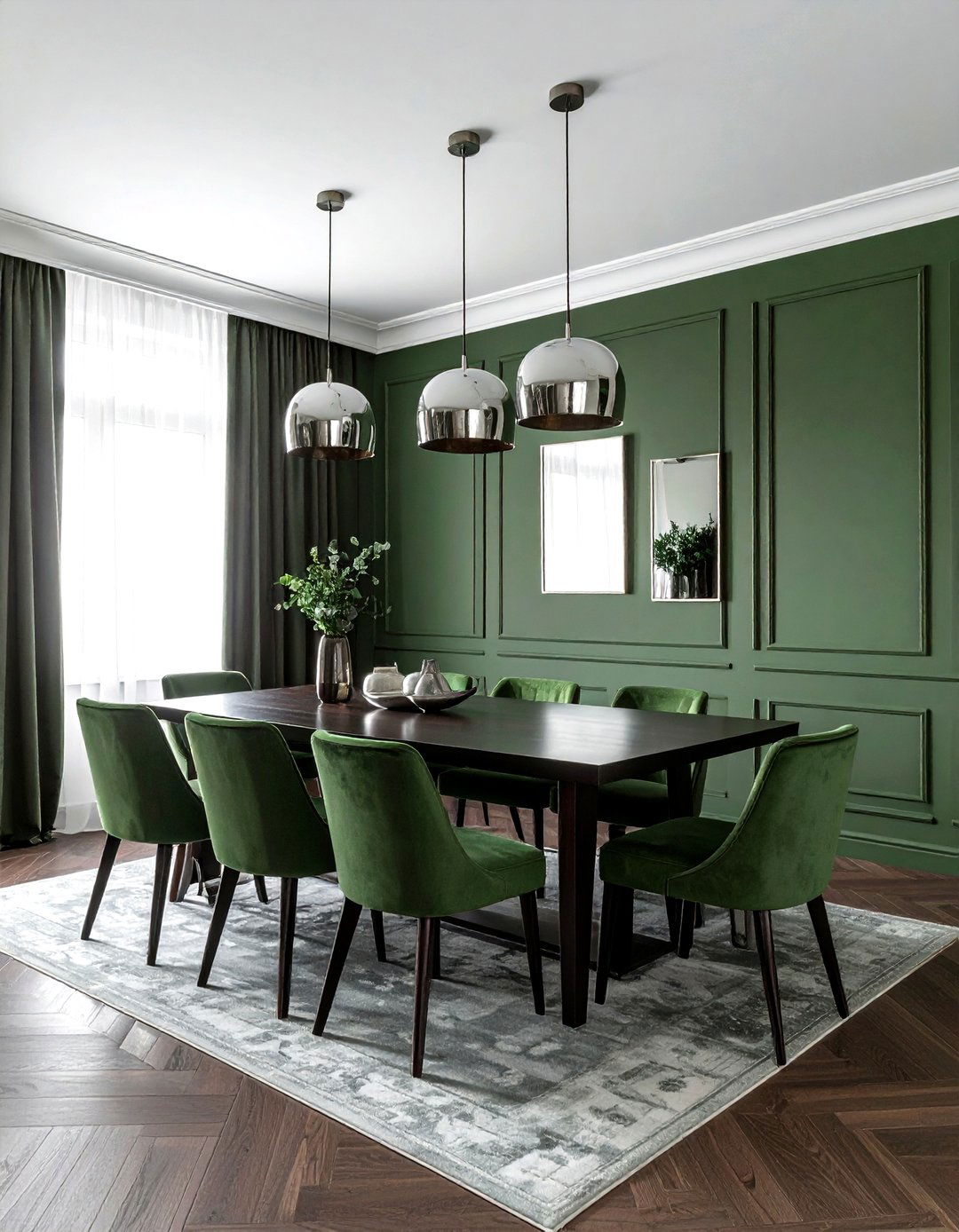 Moody Green Dining Room - 30 forest dining room ideas
