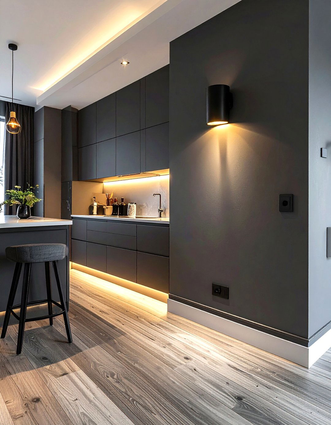 Moody Living Room Downlight Sconce - 30 living room sconce ideas