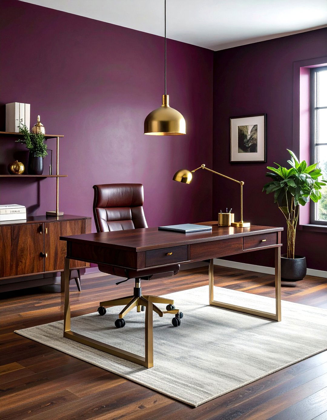 Moody Plum Office - 30 decor inspiration