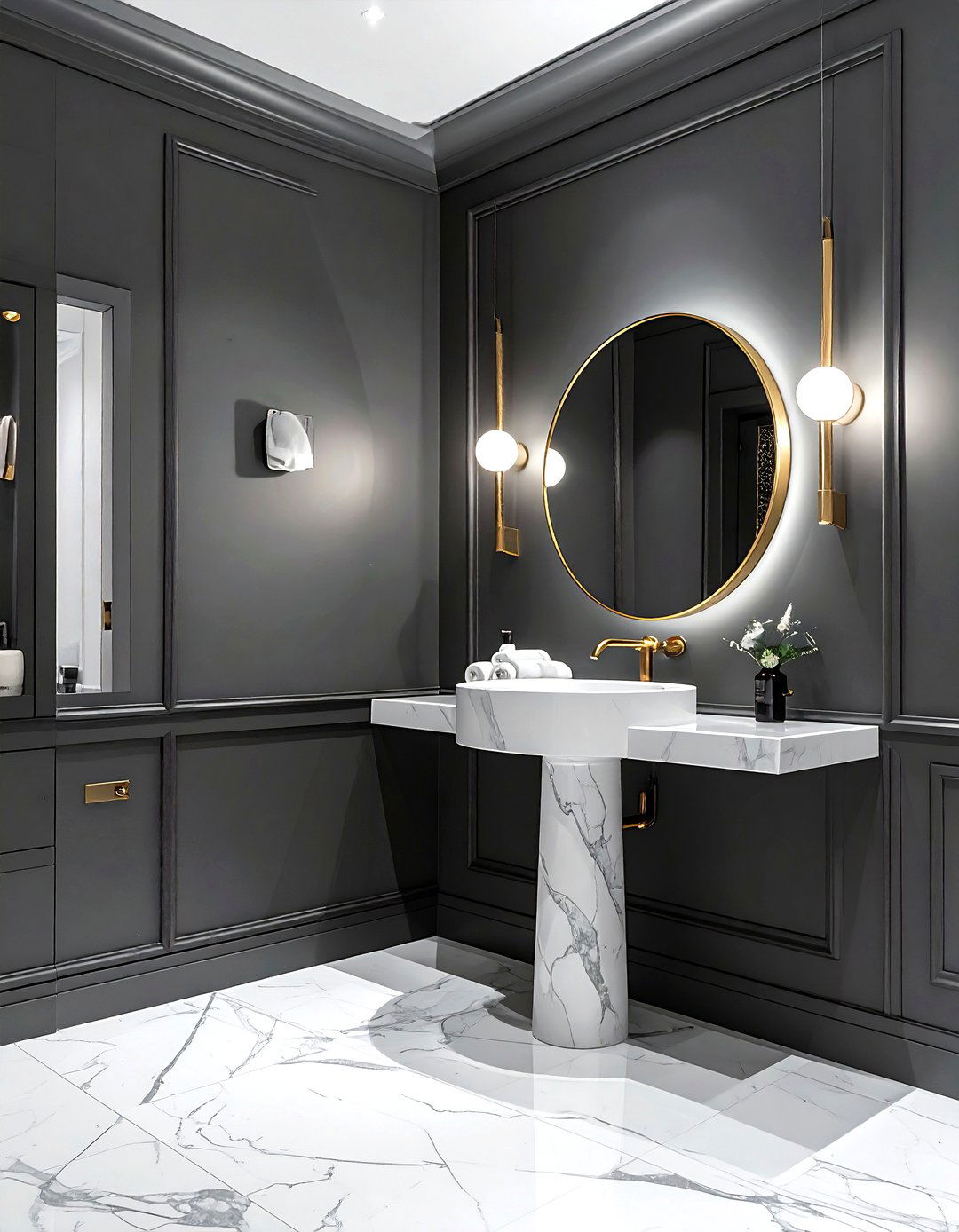 Moody Powder Room - 30 designer home decor ideas
