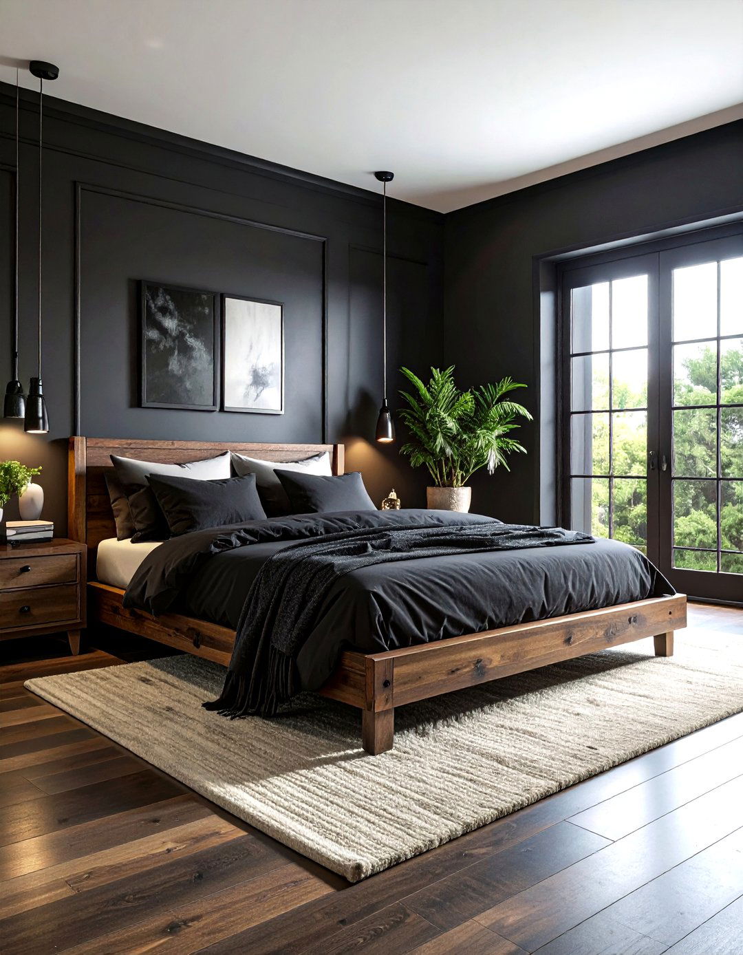Moody Rustic Black Bedroom - 30 rustic black bedroom ideas