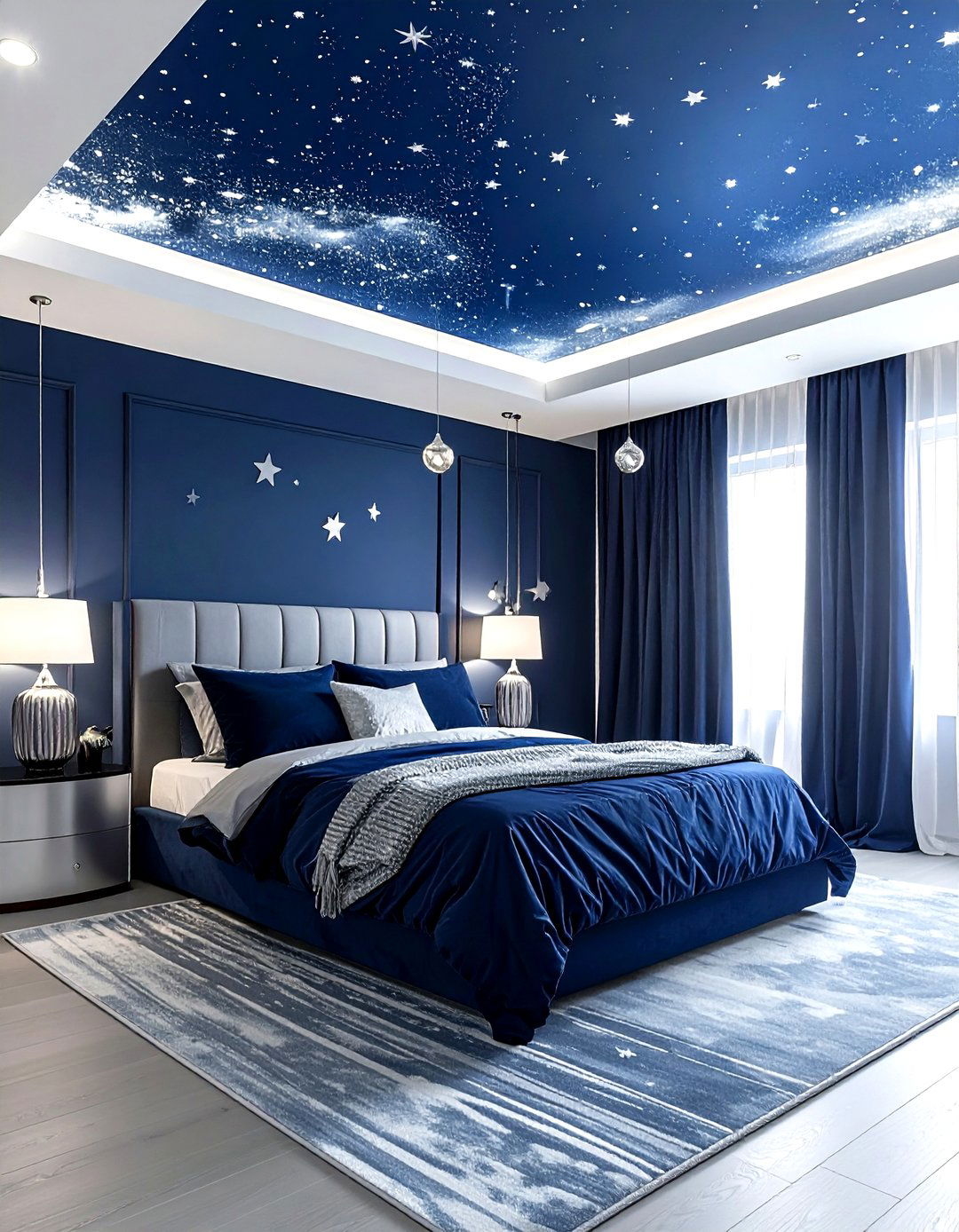 Moody Sky Theme Bedroom